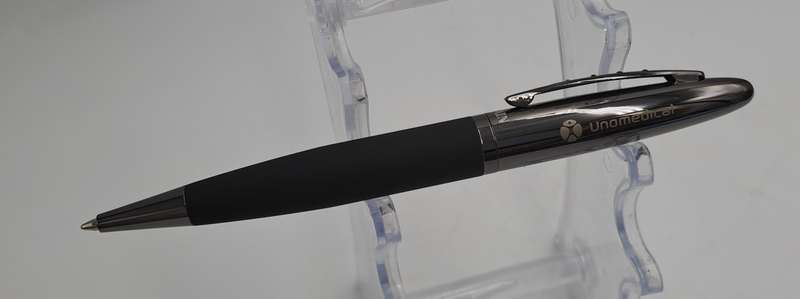 Pre-owned Balmain Paris Ballpen in Leather Pouch -Branded on Cap-Ink is dry