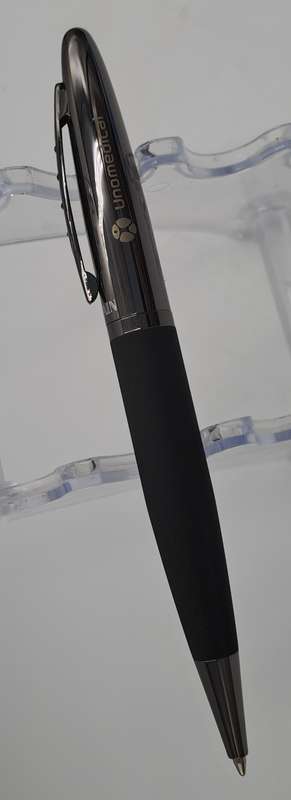 Pre-owned Balmain Paris Ballpen in Leather Pouch -Branded on Cap-Ink is dry