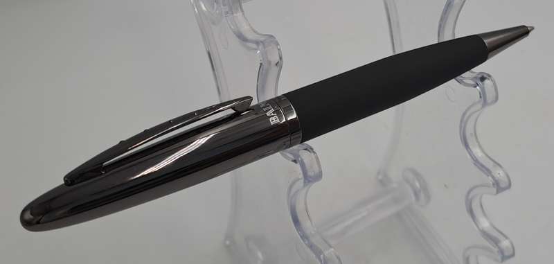 Pre-owned Balmain Paris Ballpen in Leather Pouch -Branded on Cap-Ink is dry