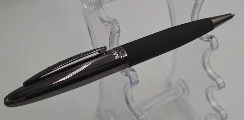 Pre-owned Balmain Paris Ballpen in Leather Pouch -Branded on Cap-Ink is dry