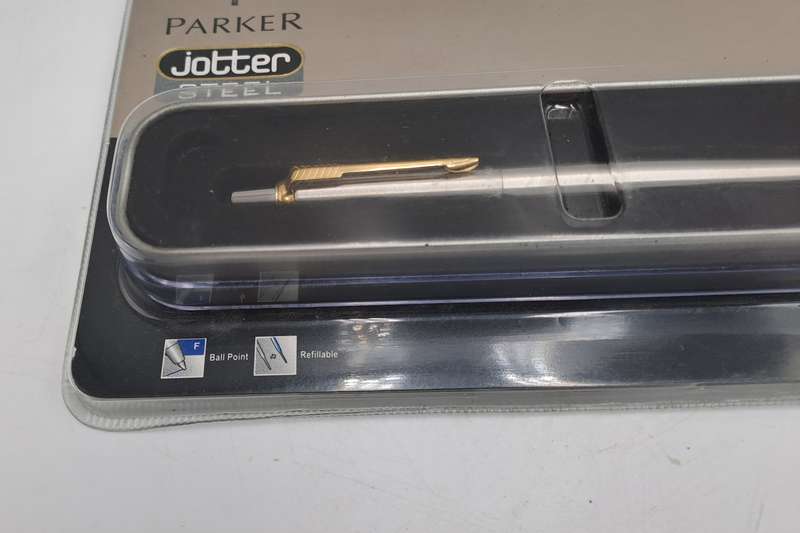 2011 Parker Jotter Steel Ball Point Pen with Gold Plated Clip still in Packaging -Unopened