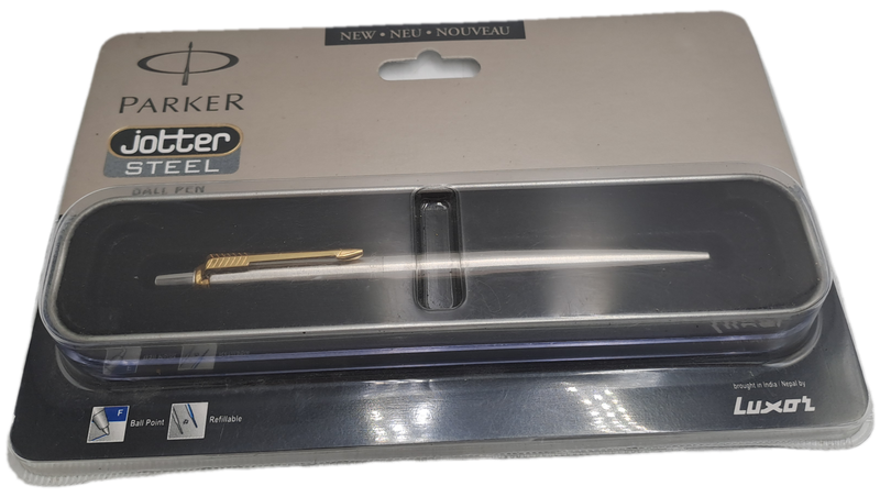 2011 Parker Jotter Steel Ball Point Pen with Gold Plated Clip still in Packaging -Unopened