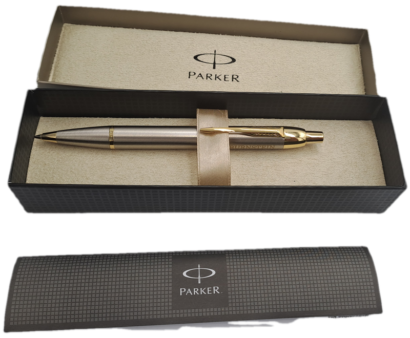 PARKER IM Brush Ball Pen with Gold Trim - Personalized on Cap