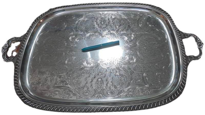 large Silver Plated serving Tray 73cm x 46,7cm