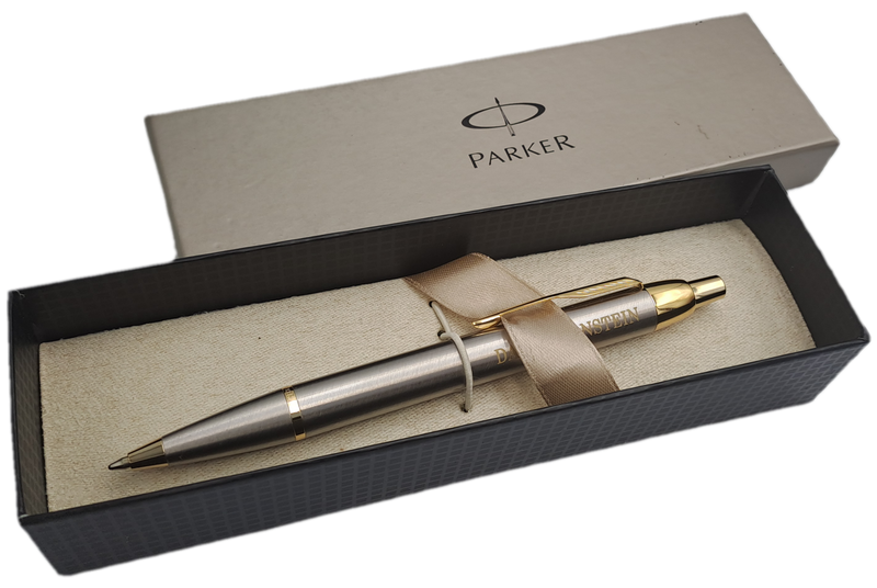 PARKER IM Brush Ball Pen with Gold Trim - Personalized on Cap