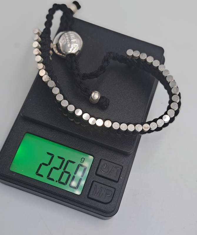Genuine Links of London Sterling Silver Black Friendship Bracelet-Hallmarked
