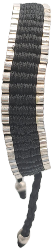 Genuine Links of London Sterling Silver Black Friendship Bracelet-Hallmarked