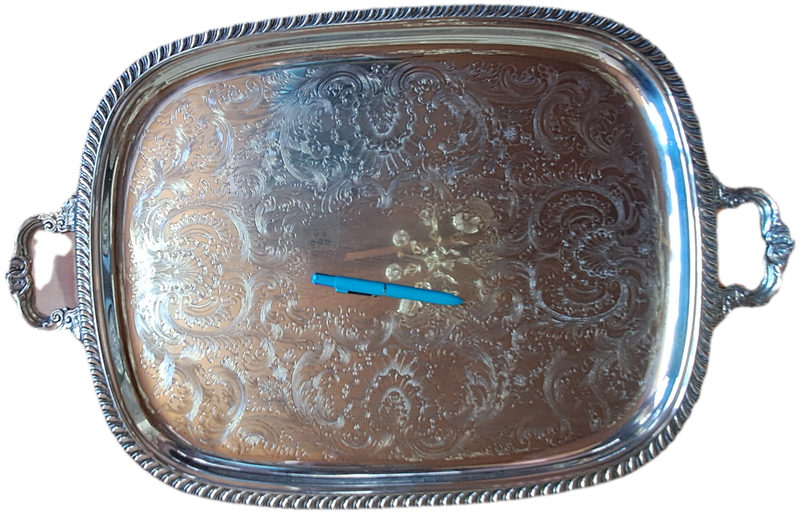 large Silver Plated serving Tray 73cm x 46,7cm