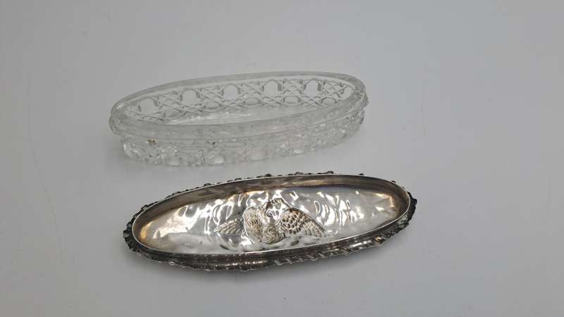 Antique 1903 Sterling Silver & Cut Glass Art nouveau vanity jar- by John and William Deakin