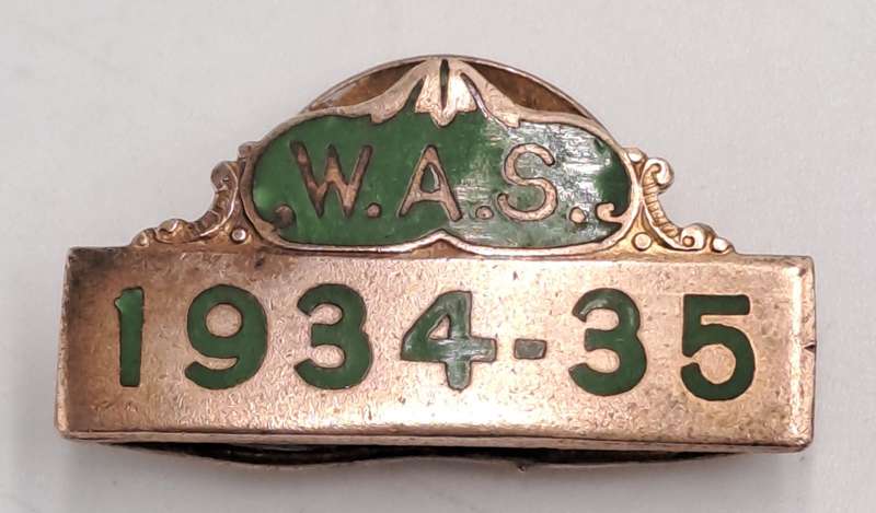 Vintage 1934-1935-W.A.S   Enamel  Pin /Badge