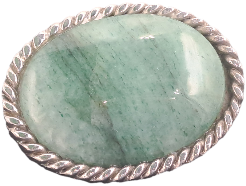 Vintage Oval Jade Brooch 3,7cm x 3,8cm