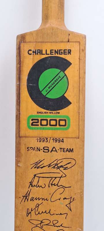 Miniture Challenger Signed Cricket Bat 1993/1994 S.A Team-Hansie Cronje-Clive Rice....
