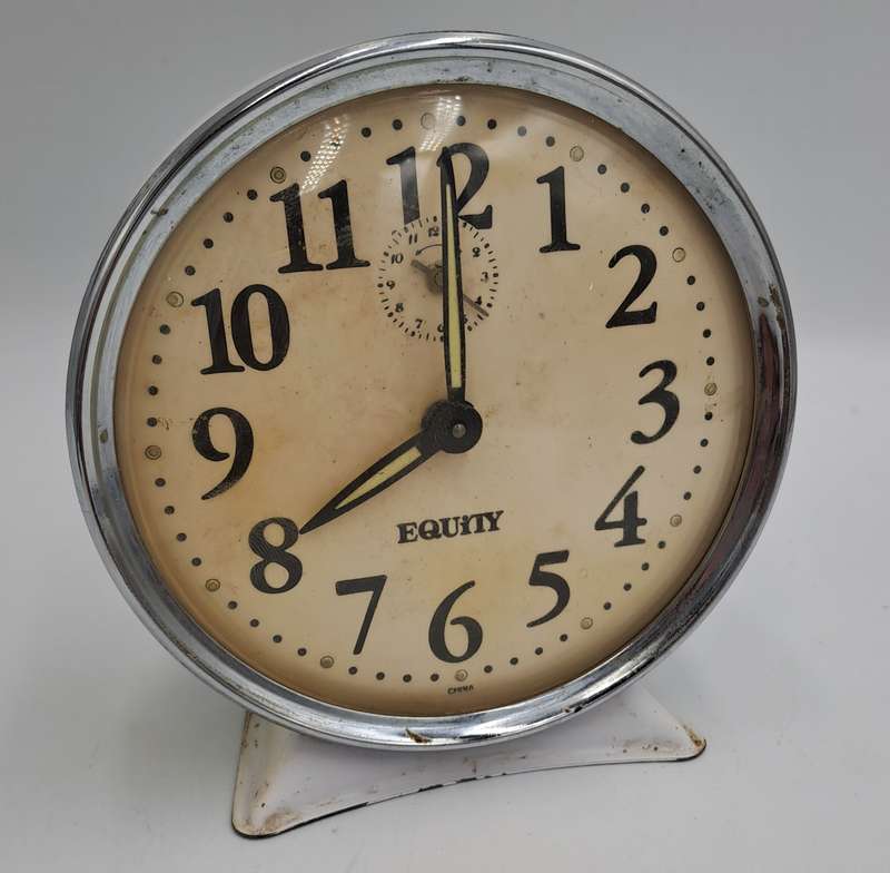 Vintage Equity Wind-up Mechanical Alarm Clock -NOT working