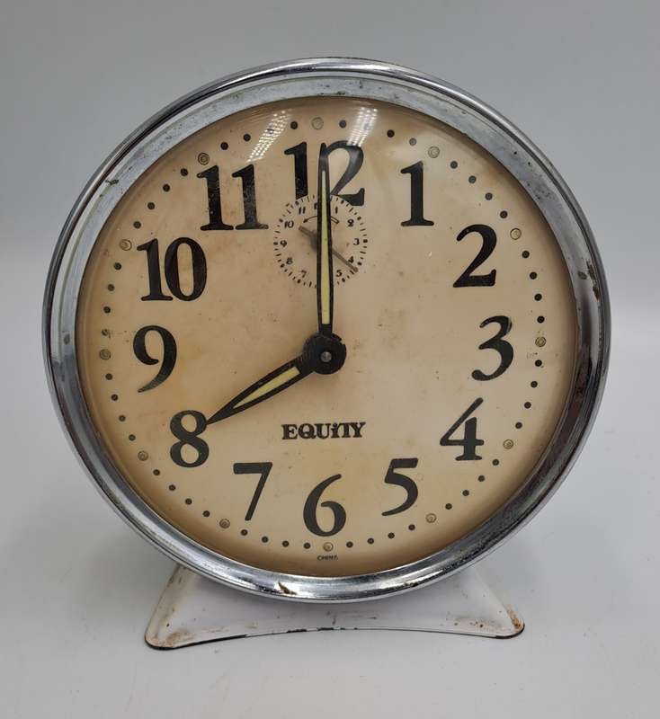 Vintage Equity Wind-up Mechanical Alarm Clock -NOT working