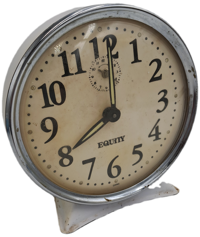 Vintage Equity Wind-up Mechanical Alarm Clock -NOT working