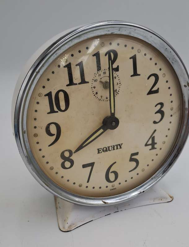 Vintage Equity Wind-up Mechanical Alarm Clock -NOT working