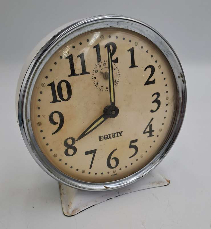 Vintage Equity Wind-up Mechanical Alarm Clock -NOT working