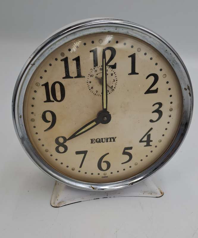 Vintage Equity Wind-up Mechanical Alarm Clock -NOT working