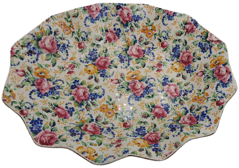 Vintage 1930's James Kent Longton "Rosalynde" Bon Bon Dish 23cm x 19,5cm x 4,5cm