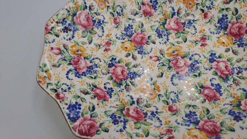 Vintage 1930's James Kent Longton "Rosalynde" Bon Bon Dish 23cm x 19,5cm x 4,5cm
