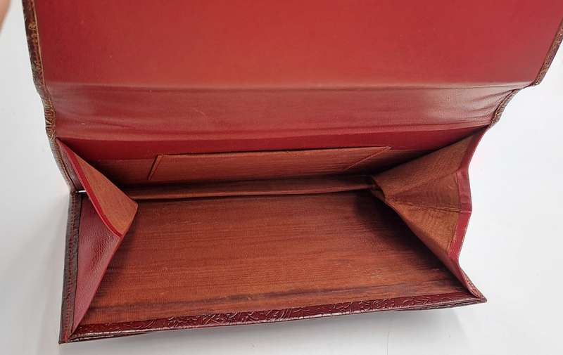 Vintage Embossed Genuine Leather Florentine Style Clutch Evening Bag made in Venice