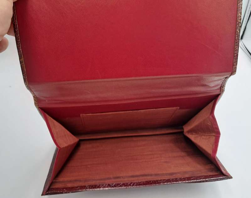 Vintage Embossed Genuine Leather Florentine Style Clutch Evening Bag made in Venice