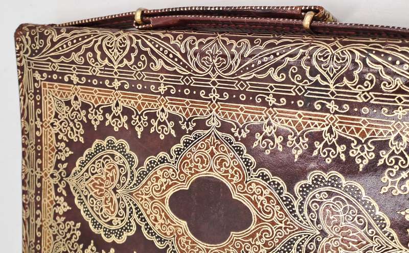 Vintage Embossed Genuine Leather Florentine Style Clutch Evening Bag made in Venice