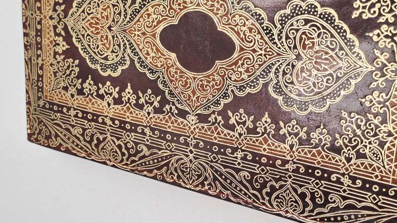 Vintage Embossed Genuine Leather Florentine Style Clutch Evening Bag made in Venice