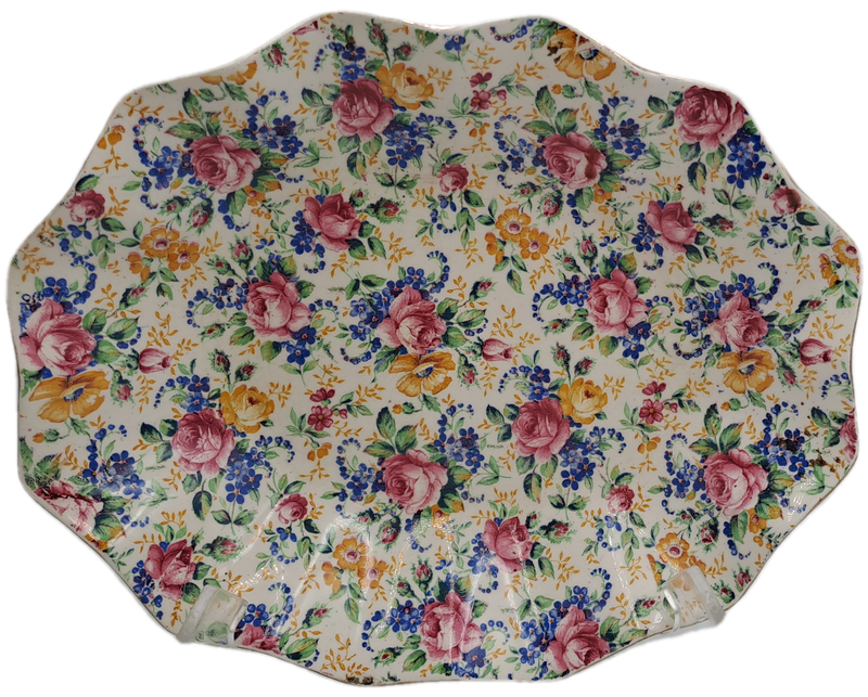 Vintage 1930's James Kent Longton "Rosalynde" Bon Bon Dish 23cm x 19,5cm x 4,5cm