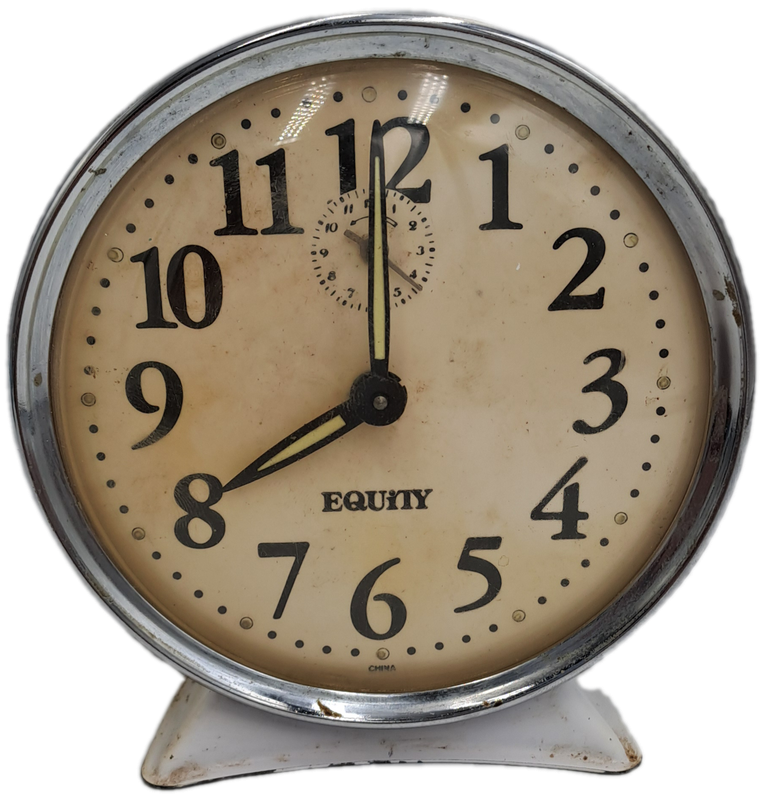 Vintage Equity Wind-up Mechanical Alarm Clock -NOT working