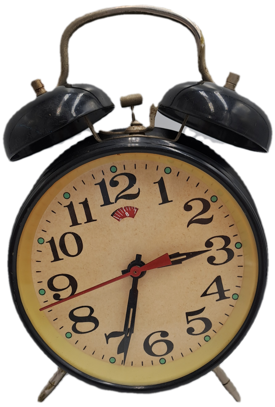 Vintage Alarm Clock -W0RKING- 17cm High x 11xm x 5,5cm