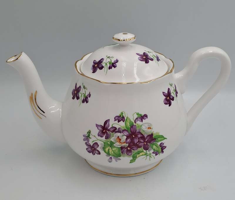 Vintage Gladstone Fine Bone China Floral  Tea Pot - Made in England