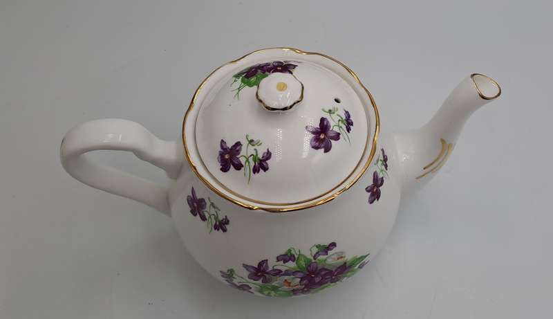 Vintage Gladstone Fine Bone China Floral  Tea Pot - Made in England