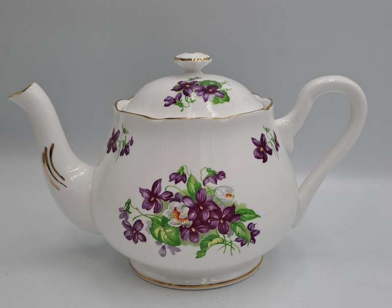 Vintage Gladstone Fine Bone China Floral  Tea Pot - Made in England