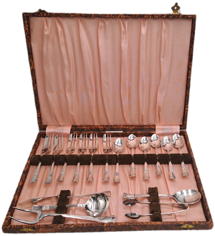 Vintage 1942-1943 Angora EPNS Silver Cold Plated Tea Cutlery set-Rd-829600-Made in England-Boxed