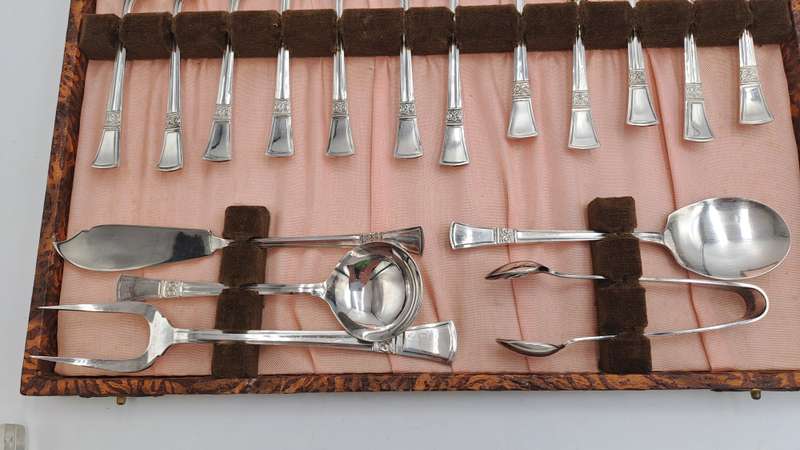 Vintage 1942-1943 Angora EPNS Silver Cold Plated Tea Cutlery set-Rd-829600-Made in England-Boxed