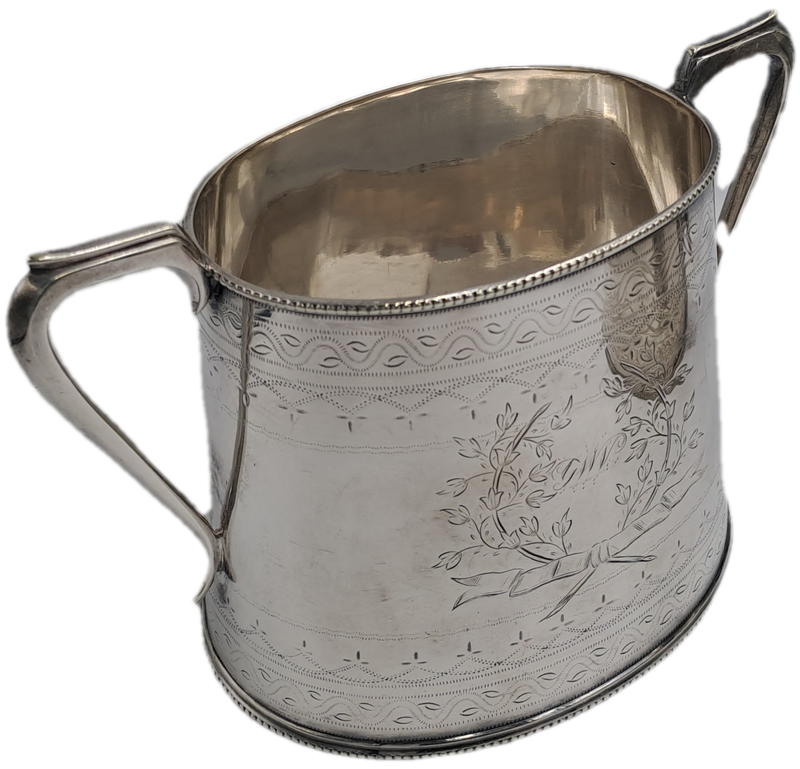Large Antique Victorian Silver Plated Tea pot and Sugar Pot