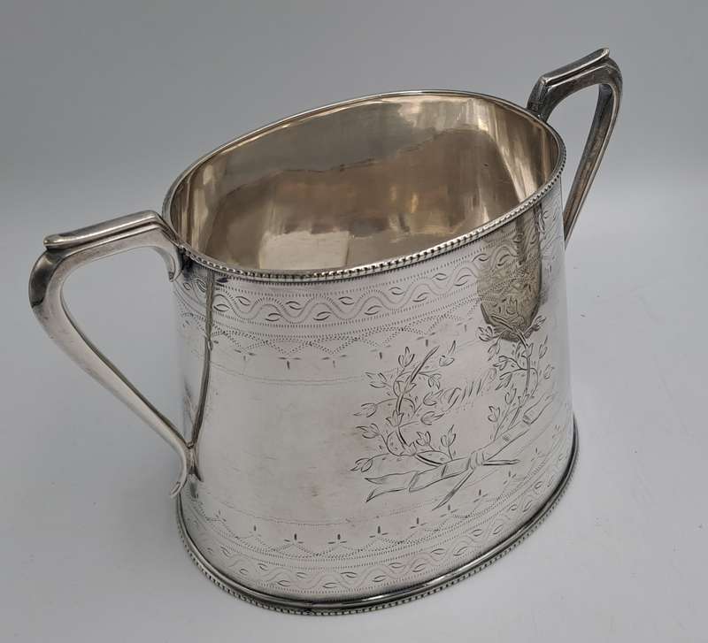 Large Antique Victorian Silver Plated Tea pot and Sugar Pot