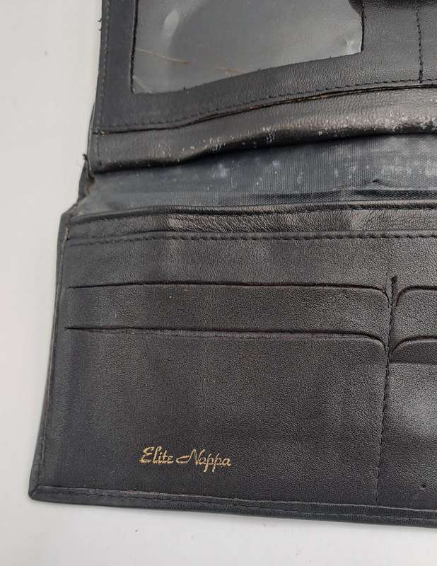 Pre-owned Elite Nappa Ladies Leather Clutch Purse -Black