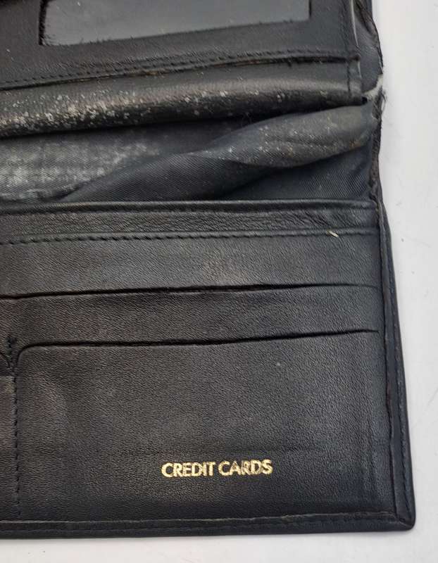 Pre-owned Elite Nappa Ladies Leather Clutch Purse -Black