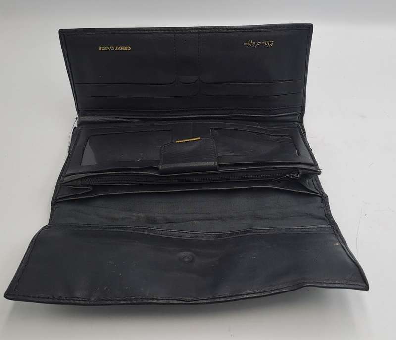 Pre-owned Elite Nappa Ladies Leather Clutch Purse -Black