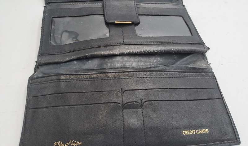 Pre-owned Elite Nappa Ladies Leather Clutch Purse -Black