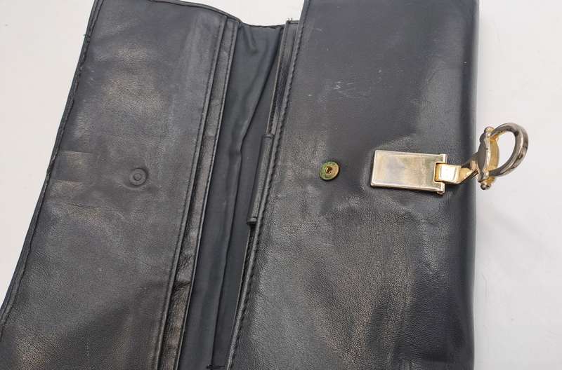 Pre-owned Elite Nappa Ladies Leather Clutch Purse -Black