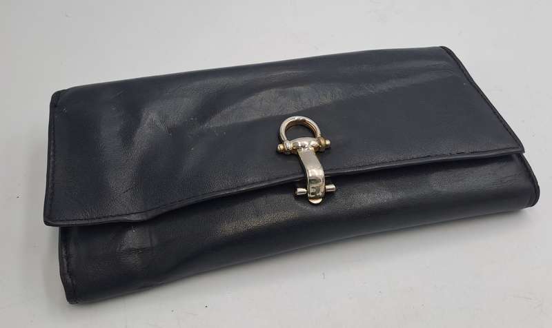 Pre-owned Elite Nappa Ladies Leather Clutch Purse -Black