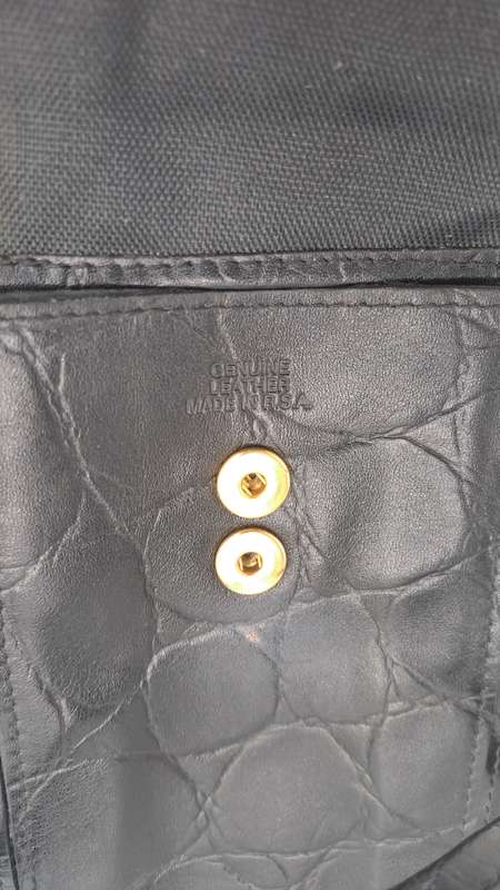 Pre-owned Ladies Genuine Leather Sling Cell Phone Purse  -Black-Made in RSA