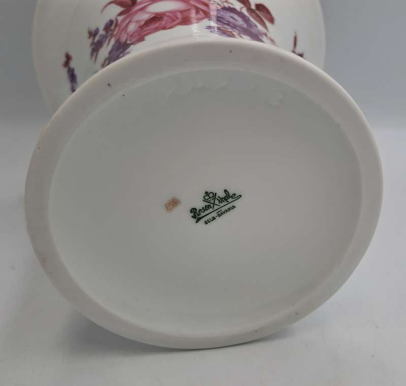 Vintage Porcelain Rosenthale Selb-Bavaria Floral Vase 180x167x110mm (Gold on rim faded )