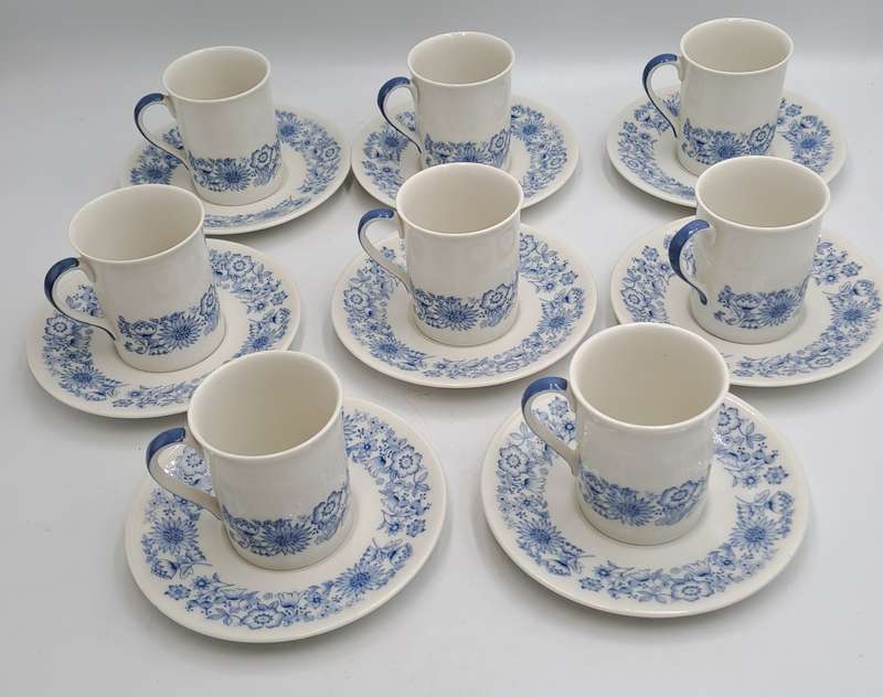 Vintage 16pc Royal Doulton CRANBOURNE T.C.1032 English Translucent China Cups and saucers