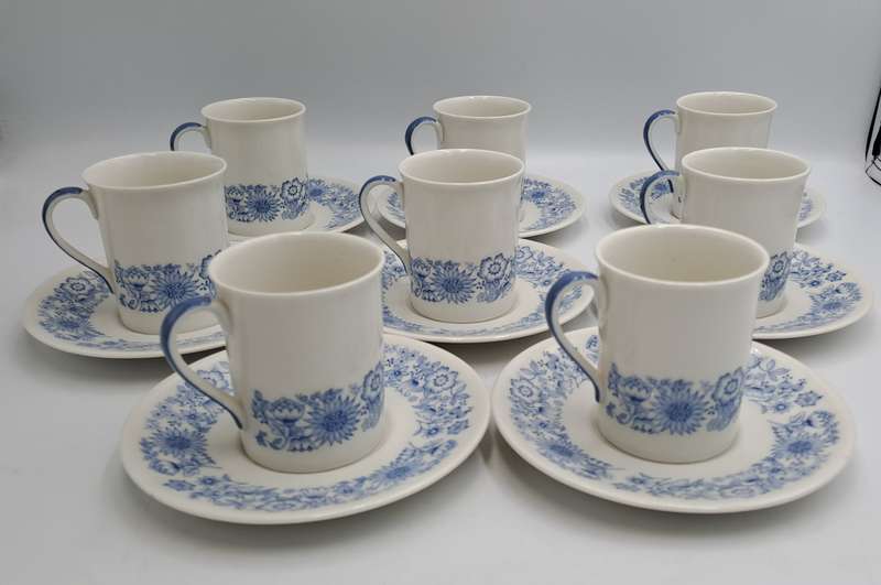 Vintage 16pc Royal Doulton CRANBOURNE T.C.1032 English Translucent China Cups and saucers