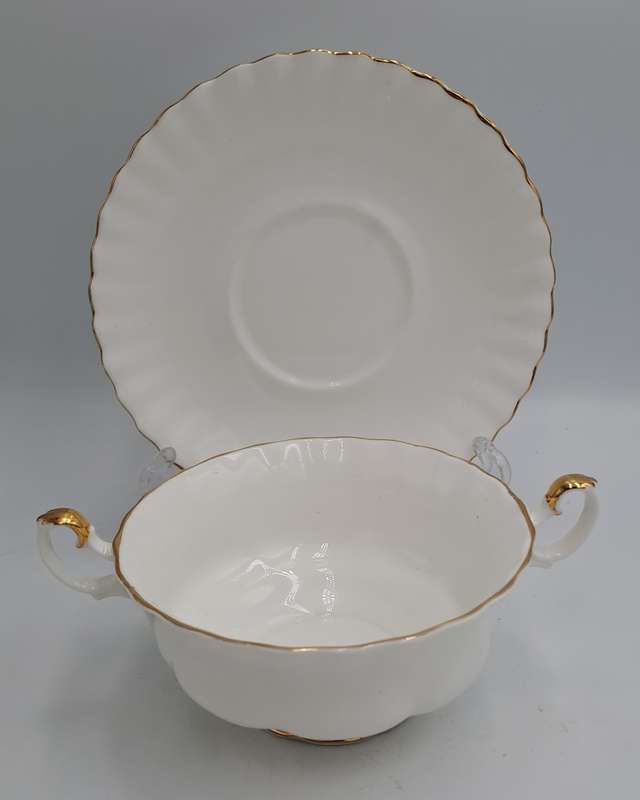 Vintage Royal Albert Val D`or -Soup Cup and Saucer-