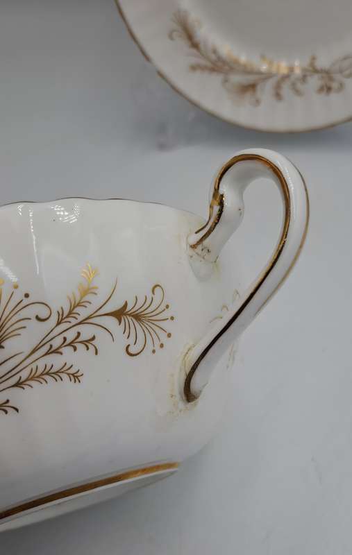 Vintage Paragon Lafayette Soup cup and plate- By appoint. to the Queen- CUP EAR REPAIRED